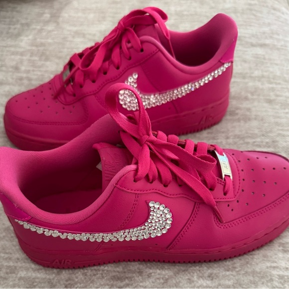 Vibrant Pink Sneakers with Rhinestone Detail - Picture 1 of 2